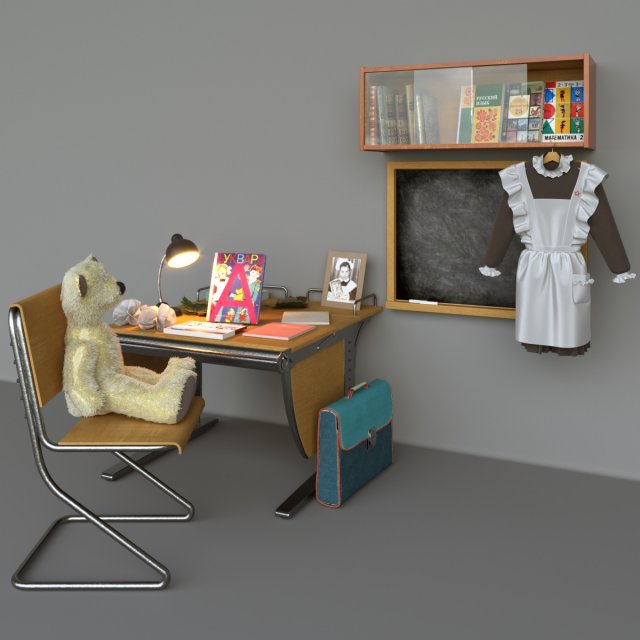 back to ussr school 3D Model .c4d .max .obj .3ds .fbx .stl .blend 