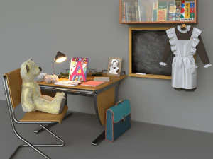 kembali ke sekolah Uni Soviet Model 3D