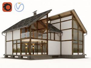 half-timbered house 3D Model