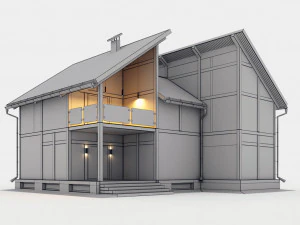 half-timbered house 3D Model