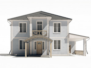 two-storey residential building Modèle 3D