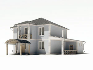 two-storey residential building 3D Model