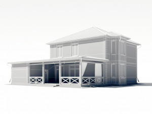 two-storey residential building Modèle 3D