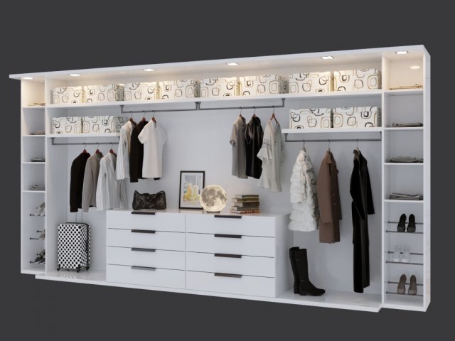 womens wardrobe 3D 모델 .c4d .max .obj .3ds .fbx .stl .blend 