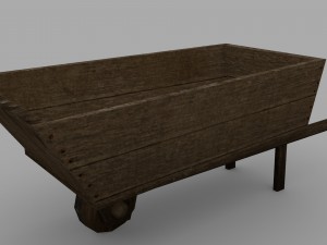 wooden wheelbarrow 3D Модель