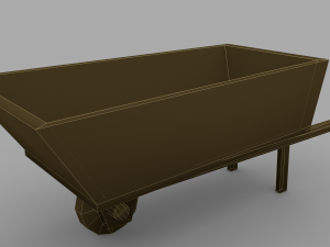 wooden wheelbarrow 3D Модель
