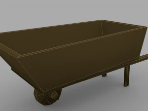 wooden wheelbarrow 3D Model