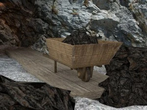 Holzschubkarre 3D Modell