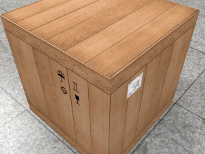 wooden box lowpoly Modèle 3D