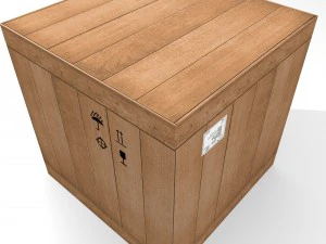 caixa de madeira lowpoly Modelo 3D