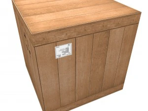 caixa de madeira lowpoly Modelo 3D