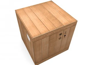 caixa de madeira lowpoly Modelo 3D