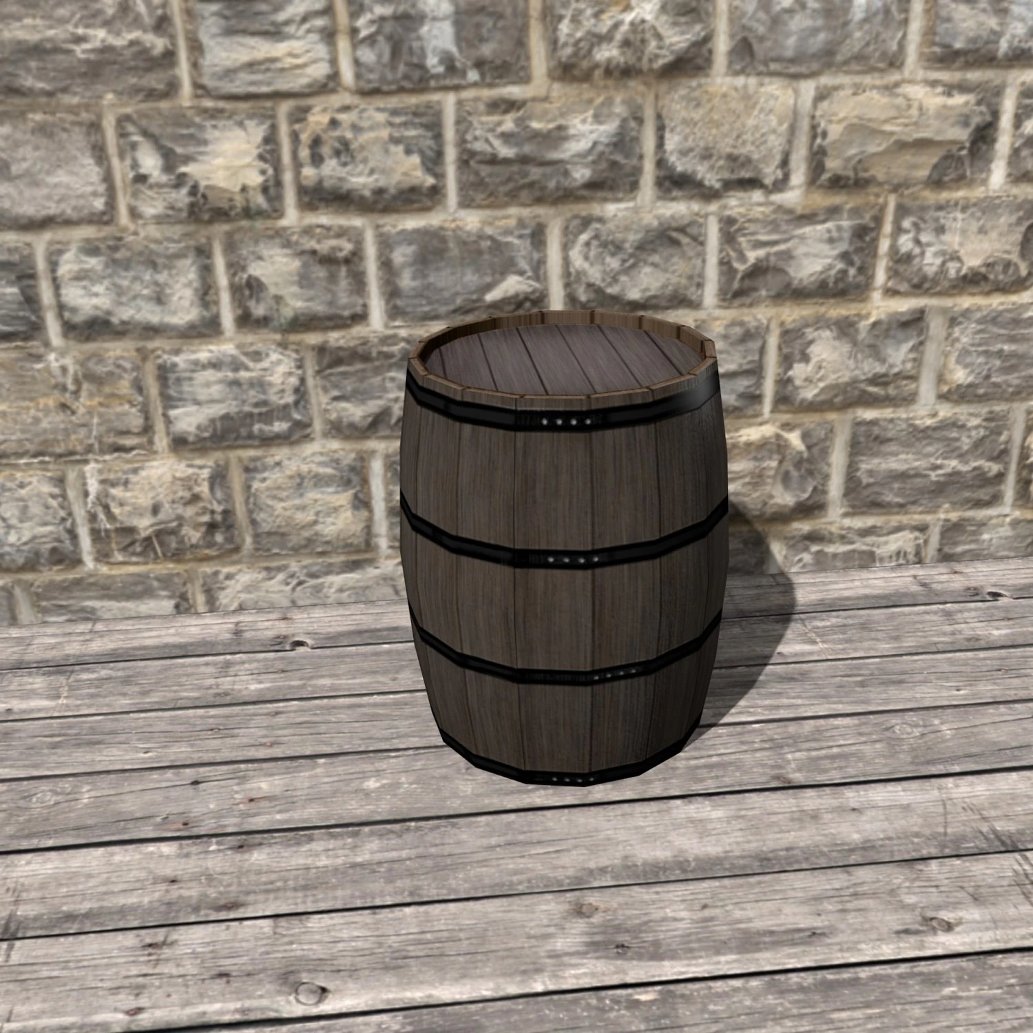 wooden barrel 3D Model .c4d .max .obj .3ds .fbx .stl .blend 
