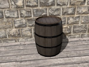 wooden barrel 3D 모델
