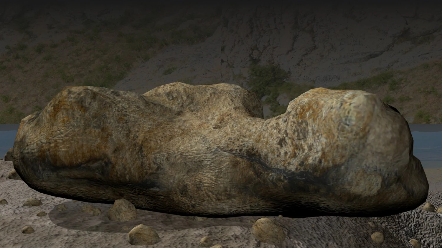 low poly model of rock 3D Model .c4d .max .obj .3ds .fbx .stl .blend 