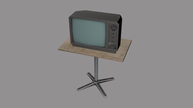 old wooden tabletv 3Dモデル .c4d .max .obj .3ds .fbx .stl .blend 