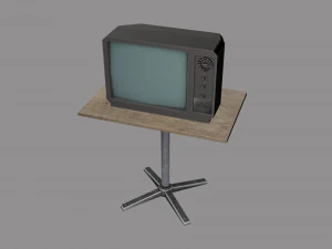 alter h&ouml;lzerner Tablet-TV 3D Modell