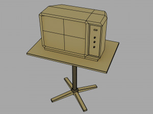old wooden tabletv 3Dモデル