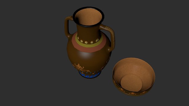 ceramic jug and bowl 3Dモデル .c4d .max .obj .3ds .fbx .stl .blend