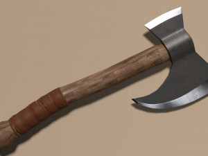 battle axe low-poly 3D मॉडल