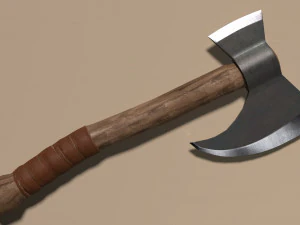 machado de batalha low-poly Modelo 3D