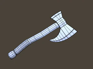 전투 도끼 로우 폴리 3D 모델