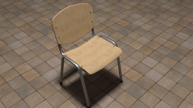 canteen chair low-poly Modello 3D .c4d .max .obj .3ds .fbx .stl .blend 