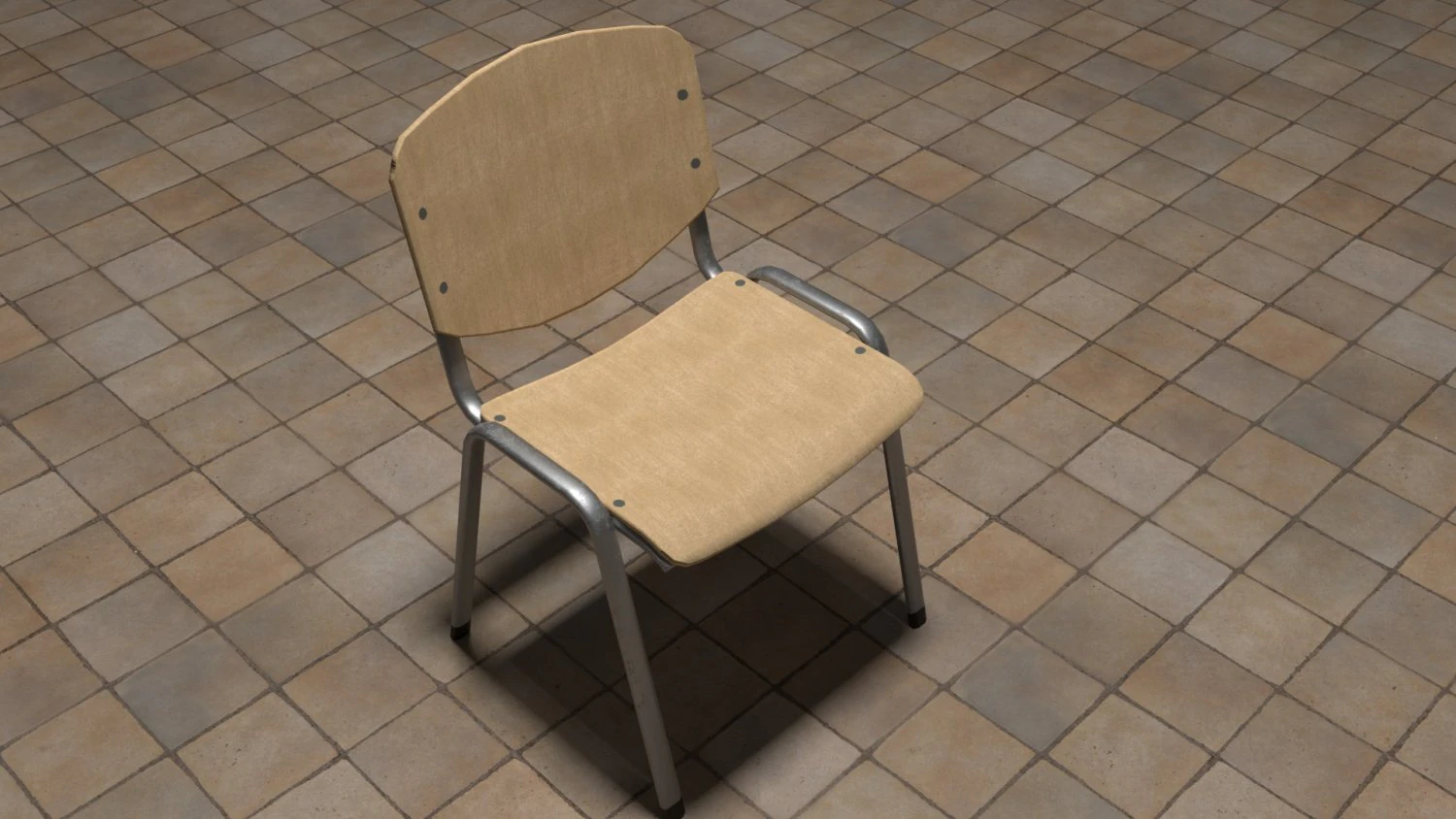canteen chair low-poly 3D Model .c4d .max .obj .3ds .fbx .stl .blend 