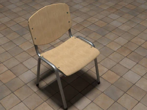 Kantinenstuhl Low-Poly 3D Modell