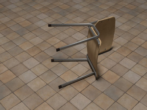 canteen chair low-poly Modello 3D