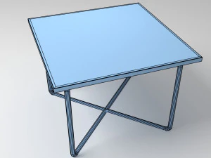 Mesa de jantar estilo anos 70 Modelo 3D