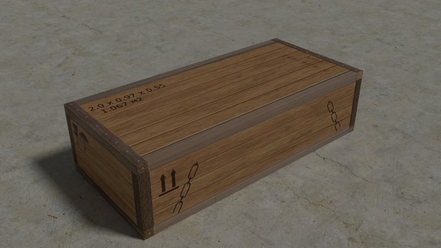 low poly wooden box Model 3D .c4d .max .obj .3ds .fbx .stl .blend 