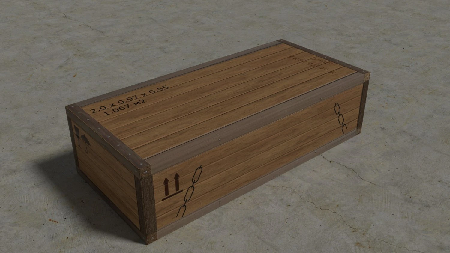 low poly wooden box 3D Model .c4d .max .obj .3ds .fbx .stl .blend 