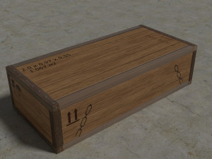 low poly wooden box 3D Model