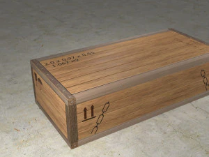 low poly wooden box 3D Model