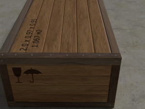 low poly wooden box Model 3D