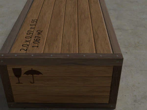 low poly wooden box 3D Model