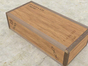 low poly wooden box 3D Model