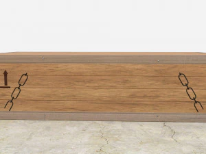 low poly wooden box 3D Model