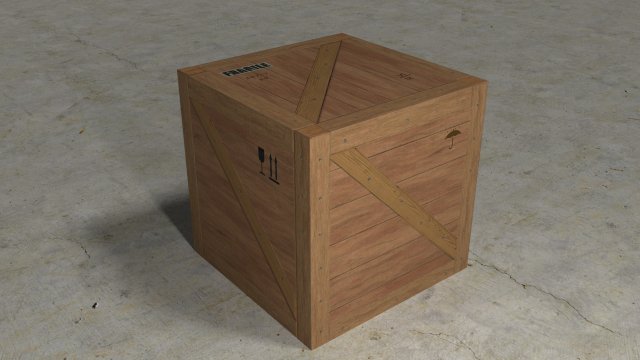 low poly 1 wooden box Modelo 3D .c4d .max .obj .3ds .fbx .stl .blend 