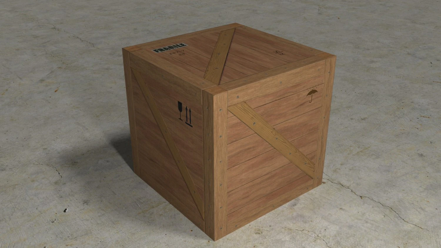 low poly 1 wooden box 3D Model .c4d .max .obj .3ds .fbx .stl .blend 