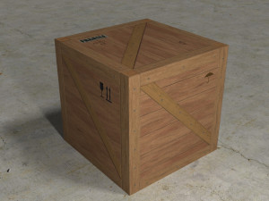 low poly 1 wooden box 3D 모델