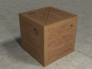 Low Poly 1 Holzkiste 3D Modell