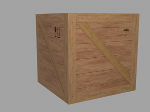 low poly 1 wooden box Modelo 3D