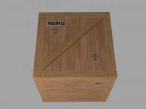 low poly 1 wooden box 3D Model