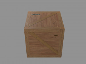 low poly 1 wooden box Modelo 3D