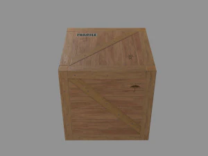low poly 1 wooden box 3D Model