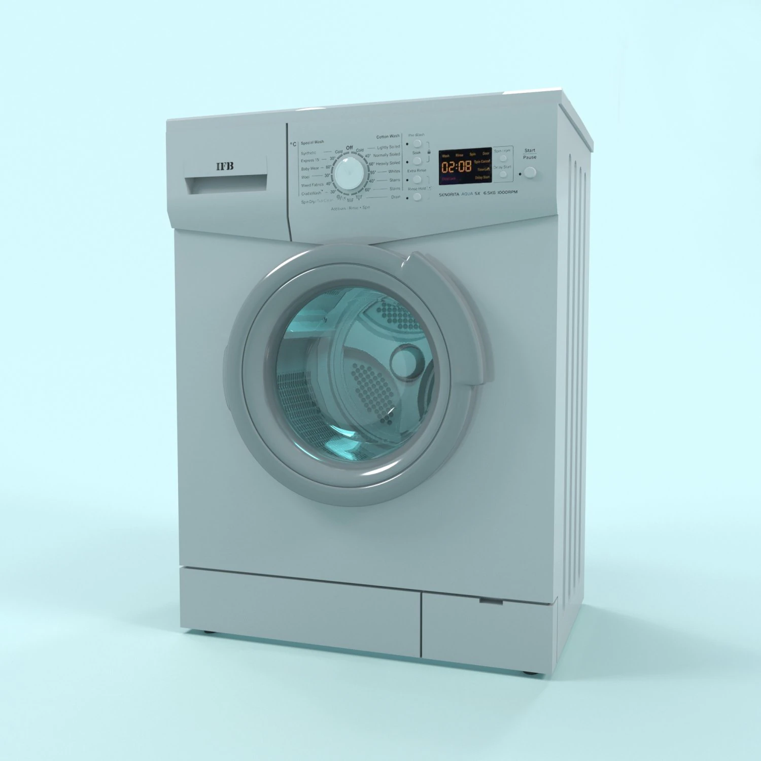 washing machine ifb 3D Model .c4d .max .obj .3ds .fbx .stl .blend 