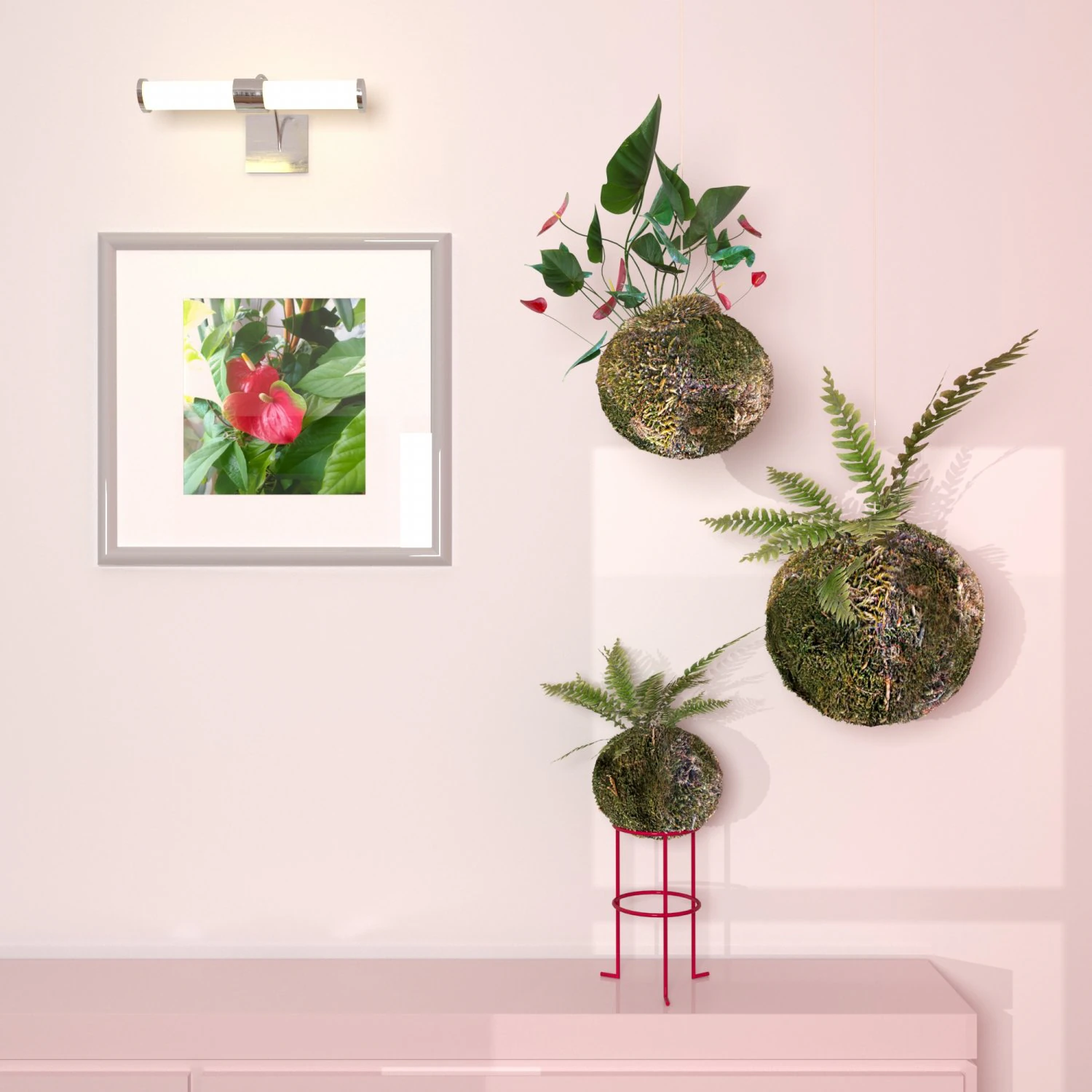 kokedama plant 3D Model .c4d .max .obj .3ds .fbx .stl .blend 