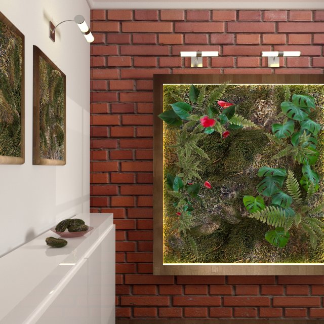 vegetal wall plant Modello 3D .c4d .max .obj .3ds .fbx .stl .blend 